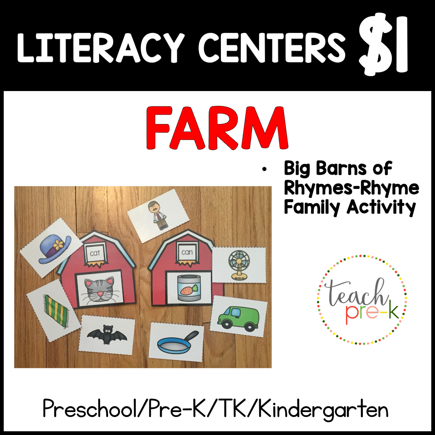 Farm Literacy Centers/Big Barns of Rhyming Words