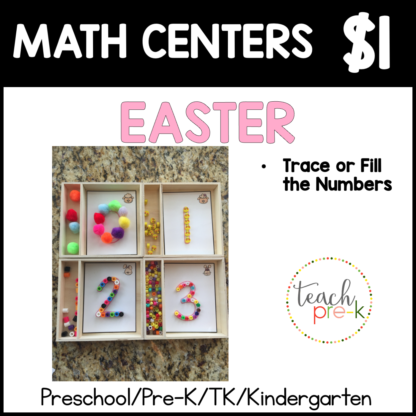 Easter Math Centers/Trace or Fill to Form the Numbers