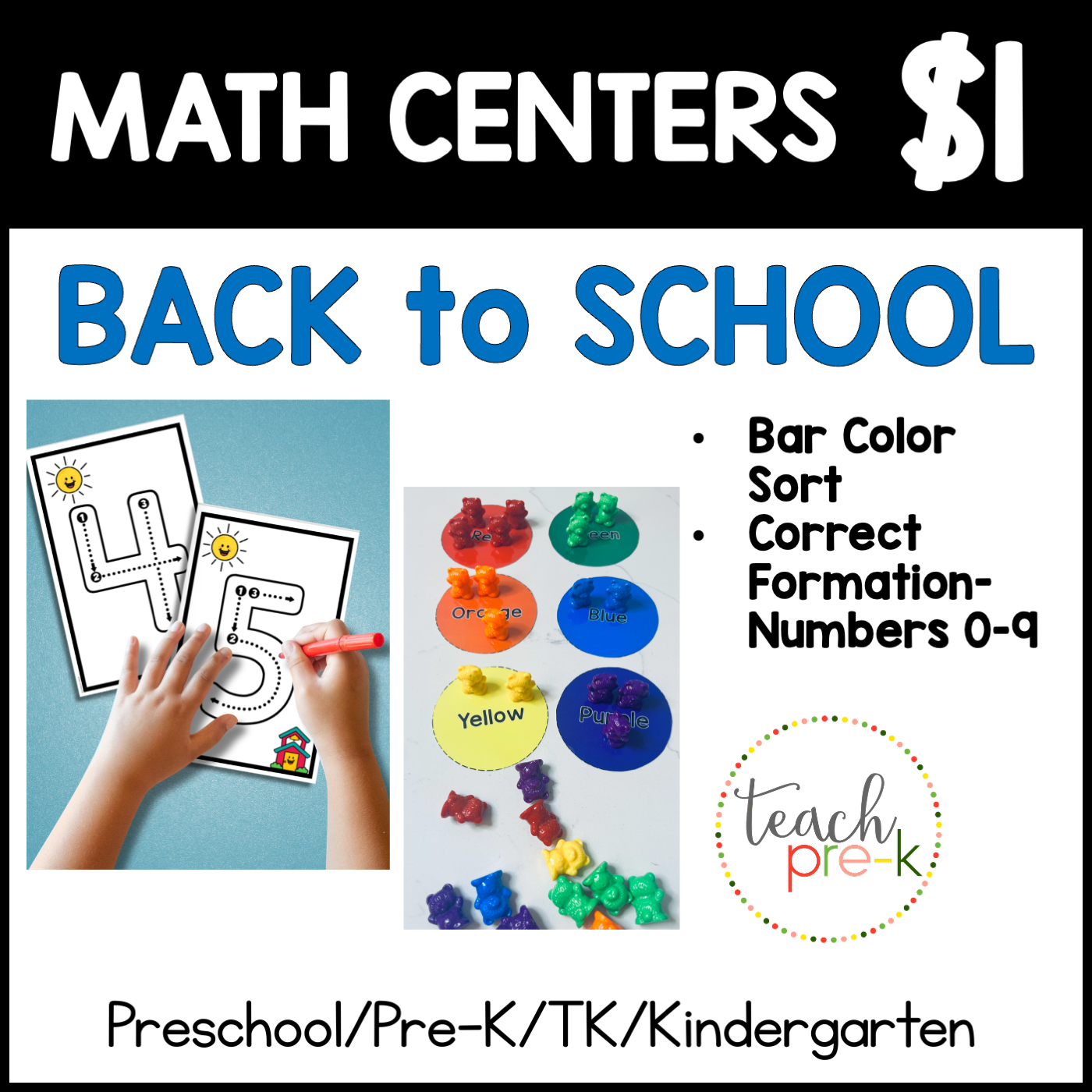 BTS Math Centers/Color Sort & Numeral Formation 0-9