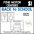 Back to School Fine Motor Centers/Push Pin Pictures
