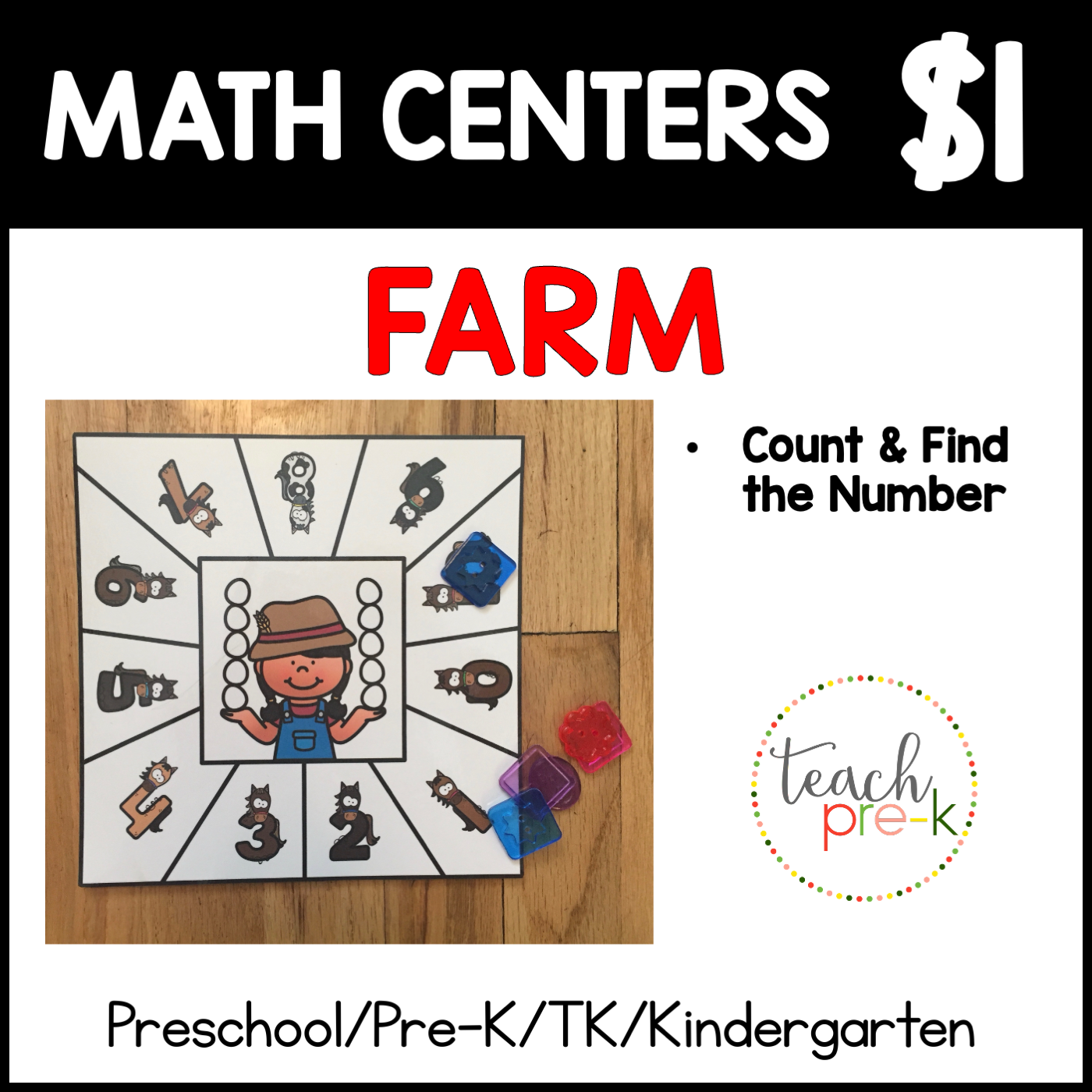 Farm Math Centers/Count & Find the Number