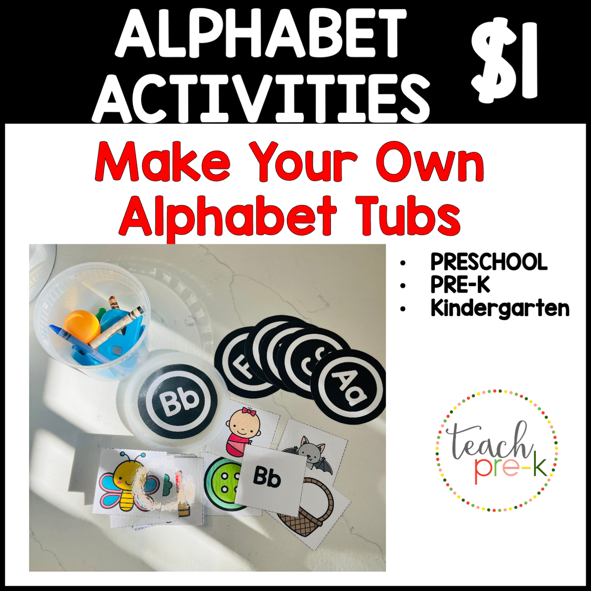 Alphabet  Activities & Resources/Make Your Own Letter Tubs