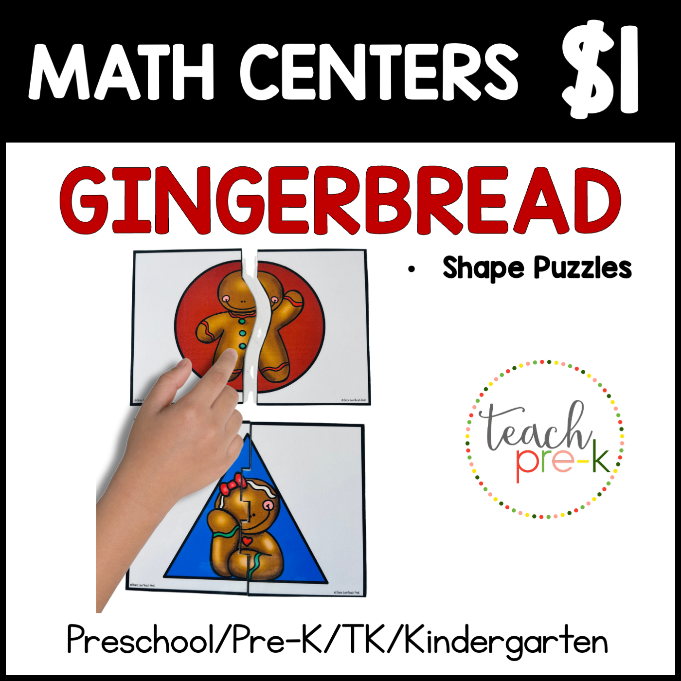 Gingerbread Math Centers/2-Part Shape Puzzles