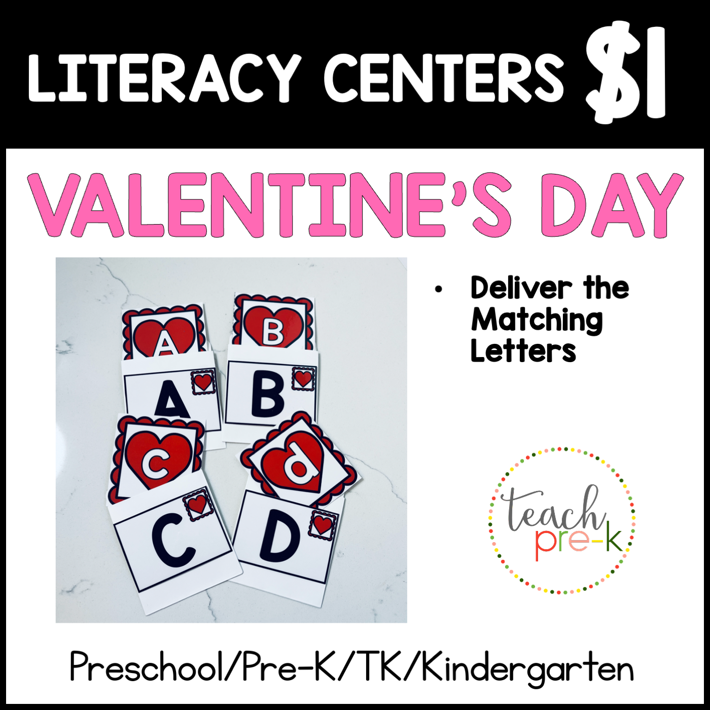 Valentine's Day Literacy Centers/Deliver the Matching Letters