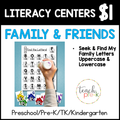 Family & Friends Literacy Centers/Find & Dot or Cover the Letters