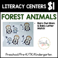 Forest Animals Literacy Centers/Barn Owl & Baby Letter Match