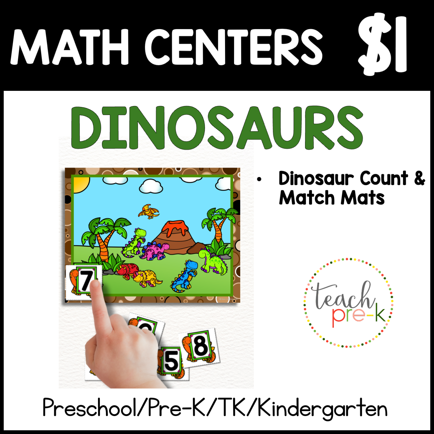Dinosaur Math Centers/Dinosaur Count & Match Mats