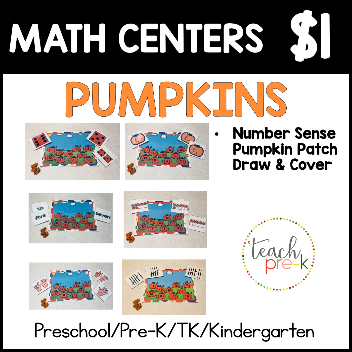 Pumpkin Math Centers/Number Sense Pumpkin Patch Draw & Cover